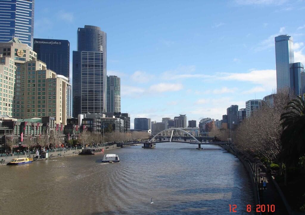 View across the Yarra River to Southgate Places to visit Melbourne