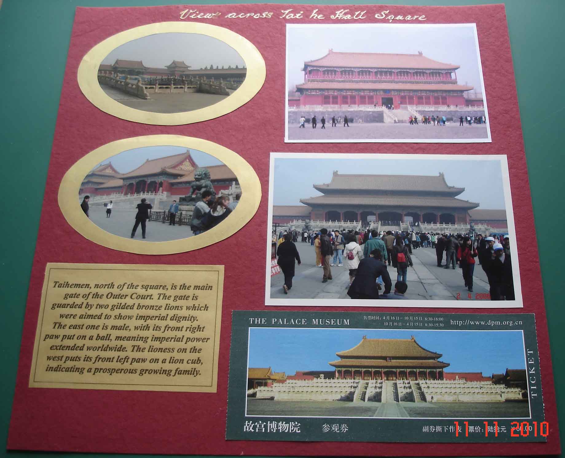 Views across TaiHe Hall Square Forbidden City Beijing China