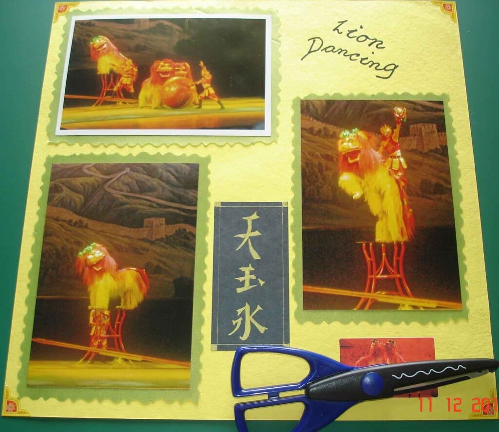 Lion Dancing Beijing China. Scrapbooking Tips. Patterned Scissors