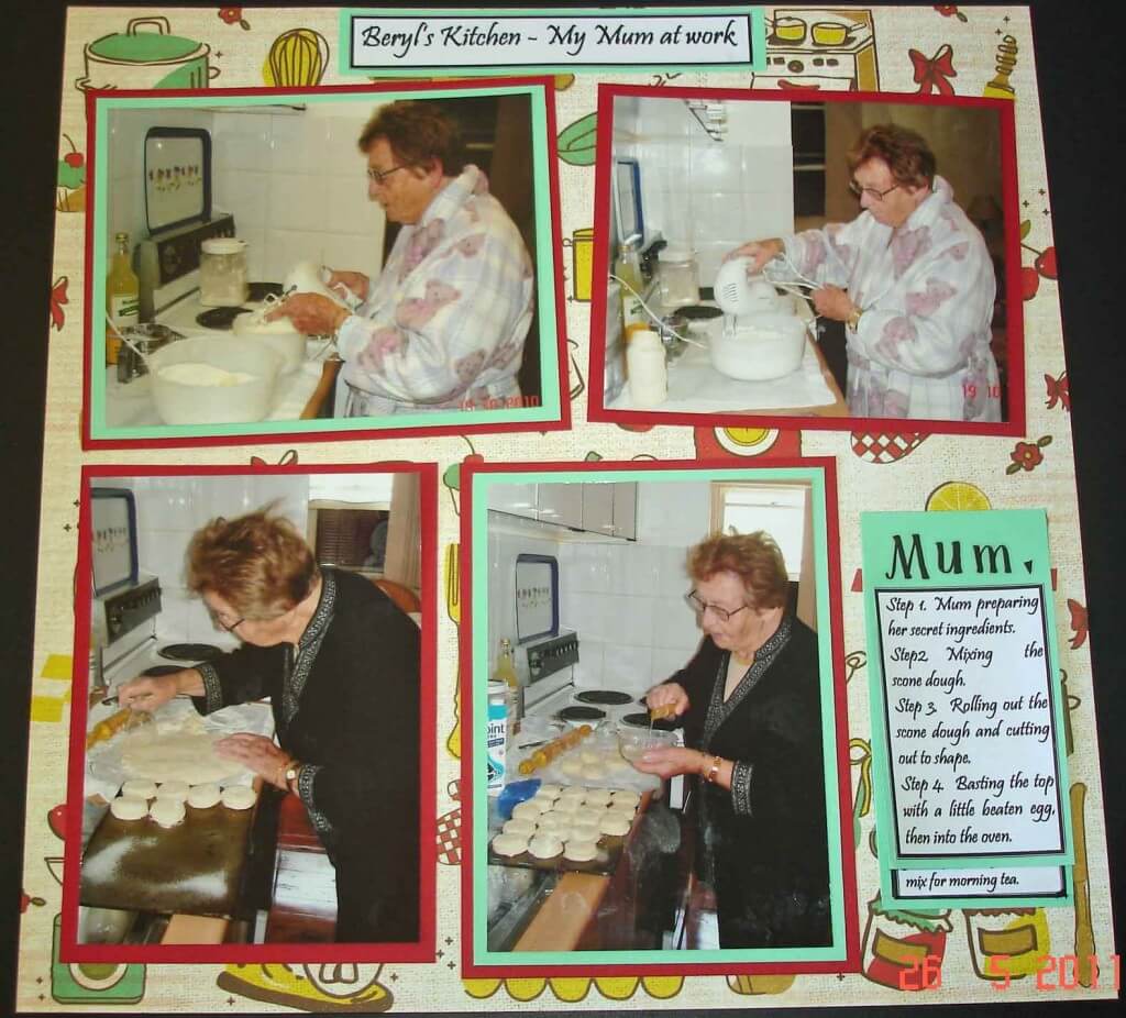 Beryl's Kitchen Scrapbooking and scrapbook design layouts