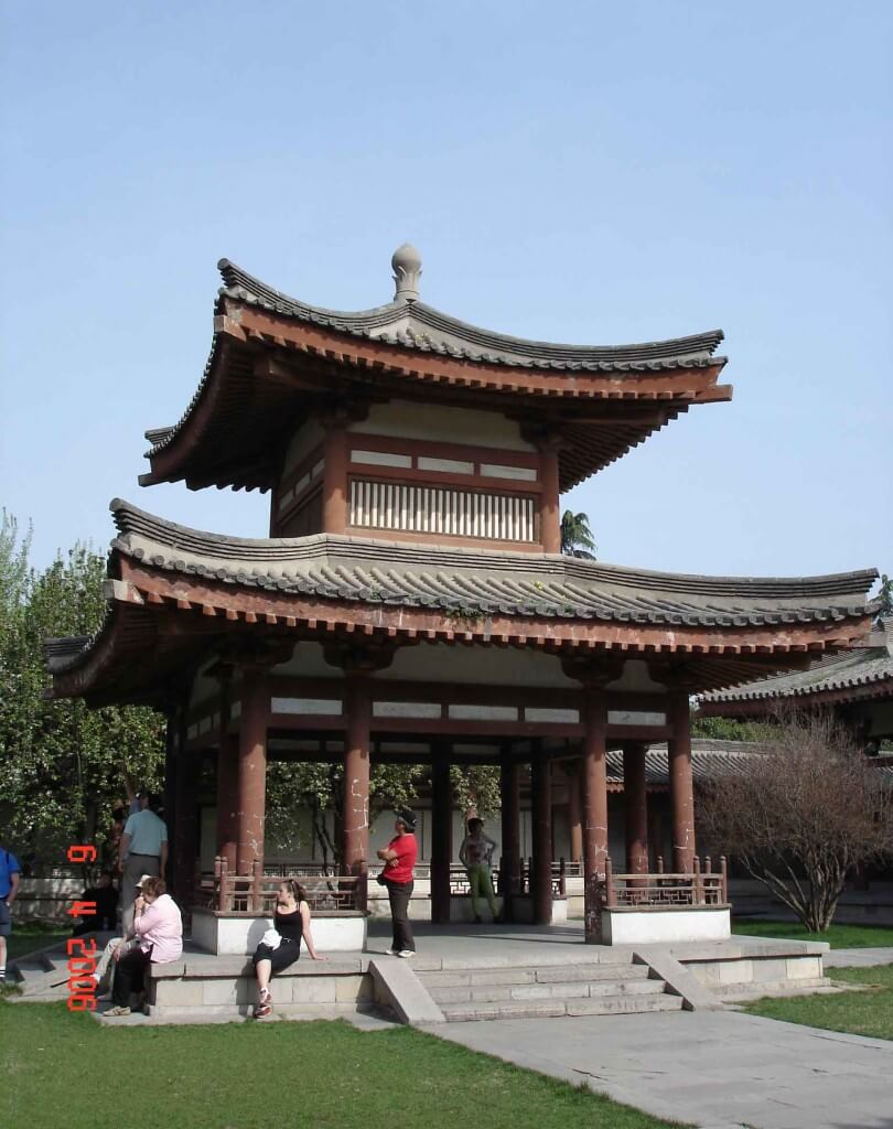 Xian- Big Wild Goose Pagoda Da Ci'en Temple grounds - graceful-pagoda 