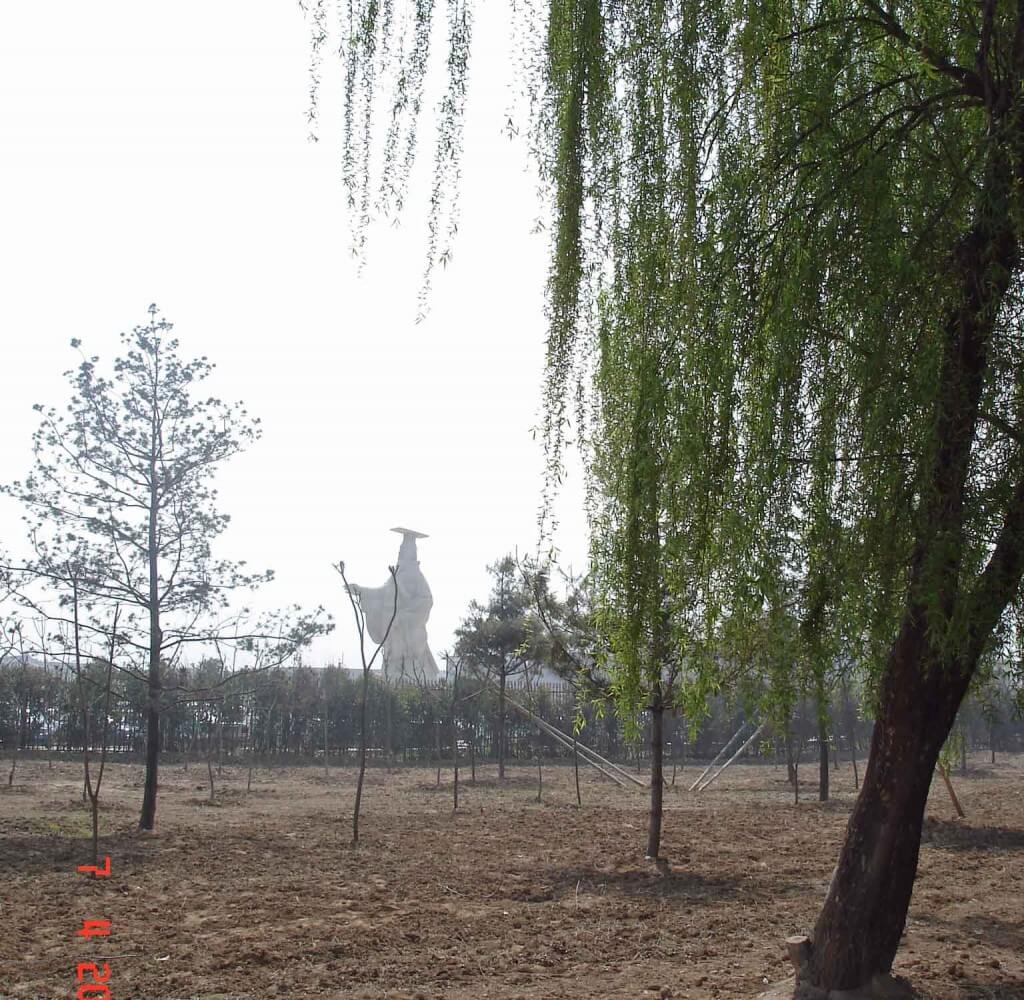 Emperor Qin rising through the mist as you approach the on site Museum of Army of Terracotta soldiers