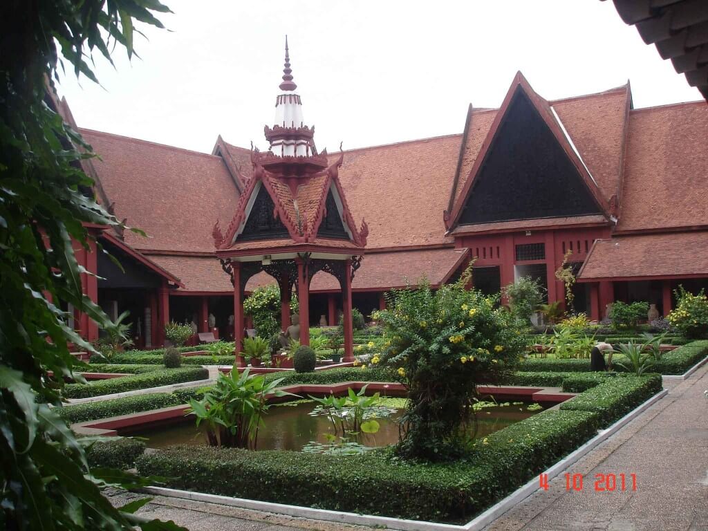 National Museum Cambodia. Inner courtyard with Pagoda. Phnom Penh