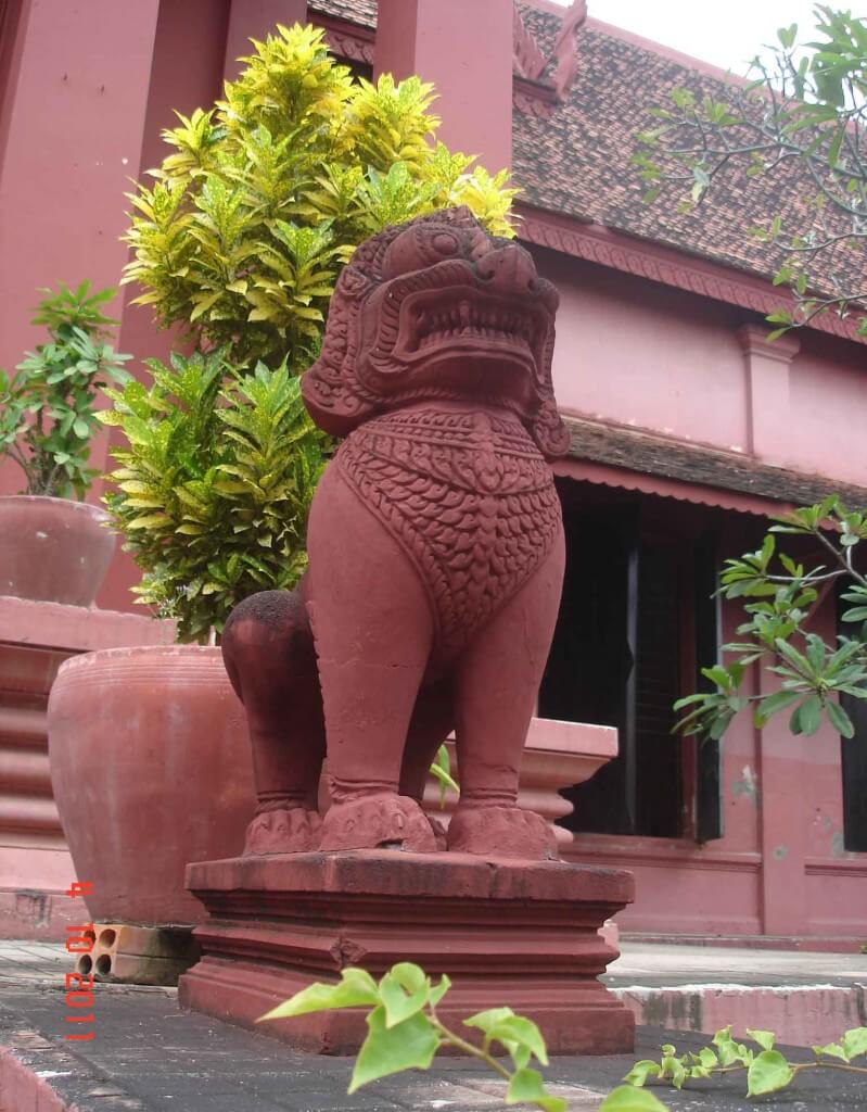 Lion Guardian at the the steps of the National Museum Cambodia, Phnom Penh 