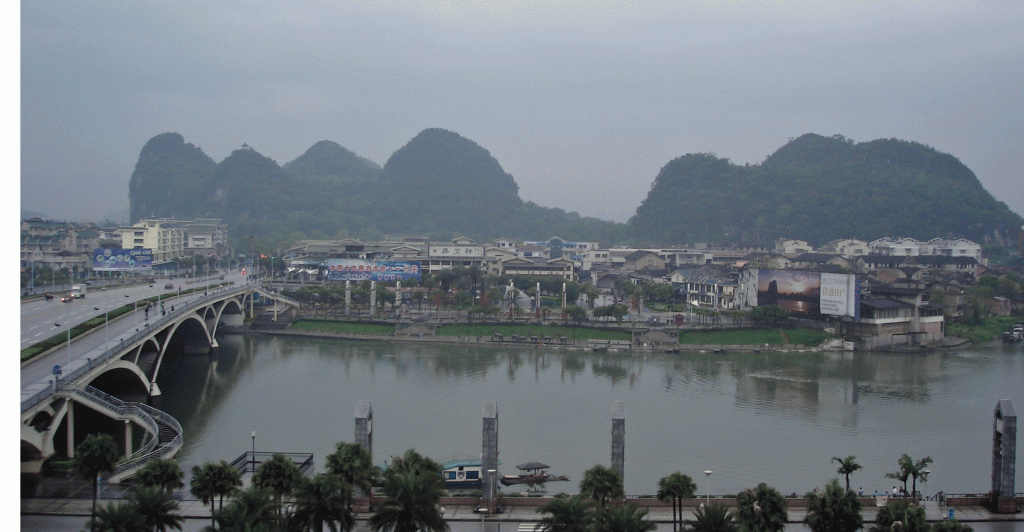 Guilin Early morning view across the river 