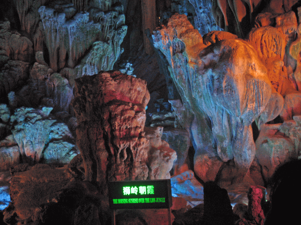 Reed flute cave - Guilin-'Sunrise over the LionPark'