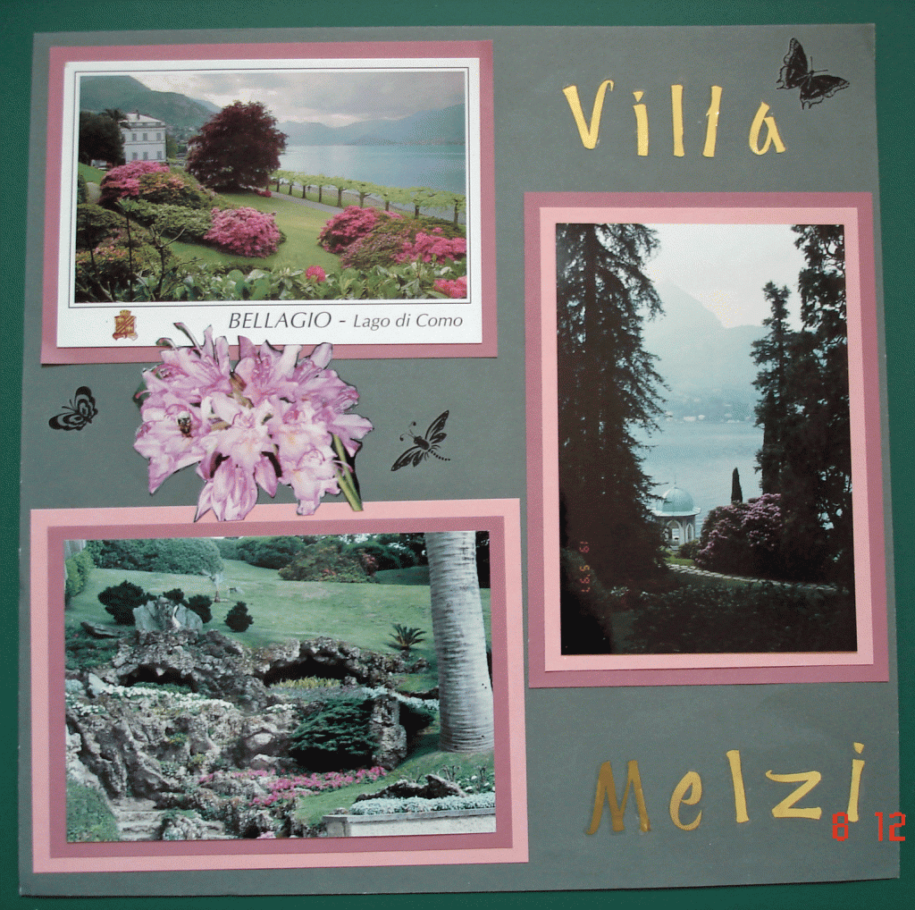 Villa Melzi-Gardens with grottoe and Moorish Lookout by lLake Como-Scrapping