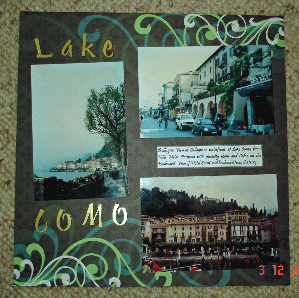 Scrapbooking-creative ideas -Bellagio-waterfront-Lake Como