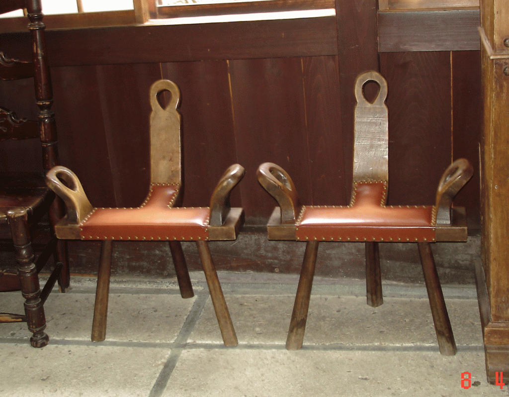 Timber & bronze chairs Meiji era, Kusakabe Mingei-kan,Takayama,Gifu Province