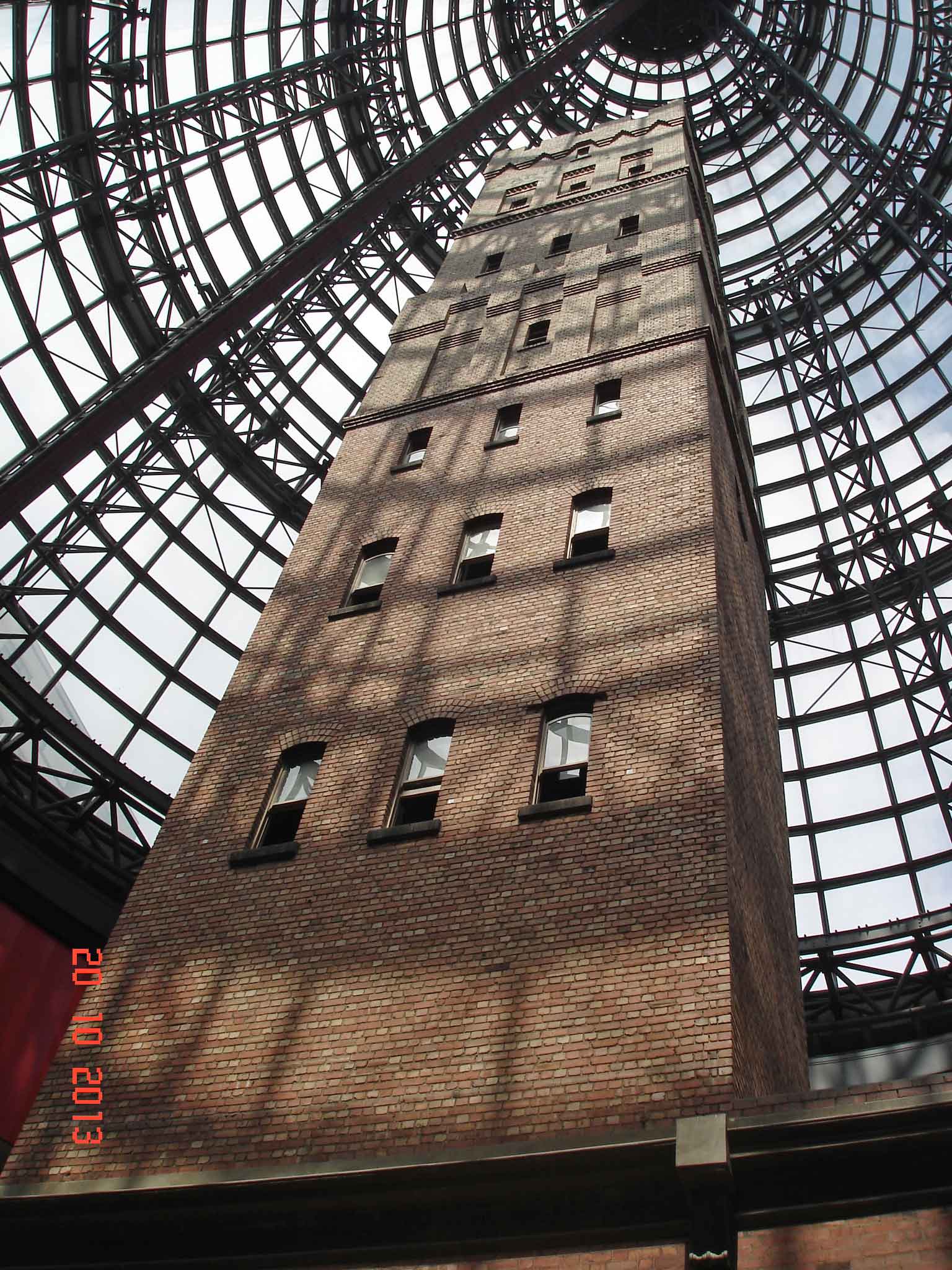 Shot-Tower-Melbourne-underneath the glass cone