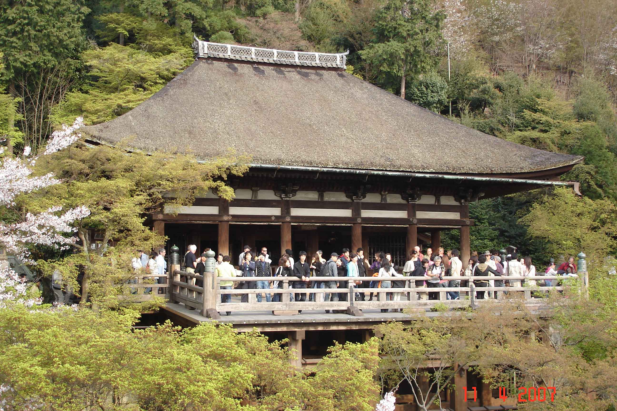 Kiyomizu-Temple - veranda or stage overlooking the temple grounds and city