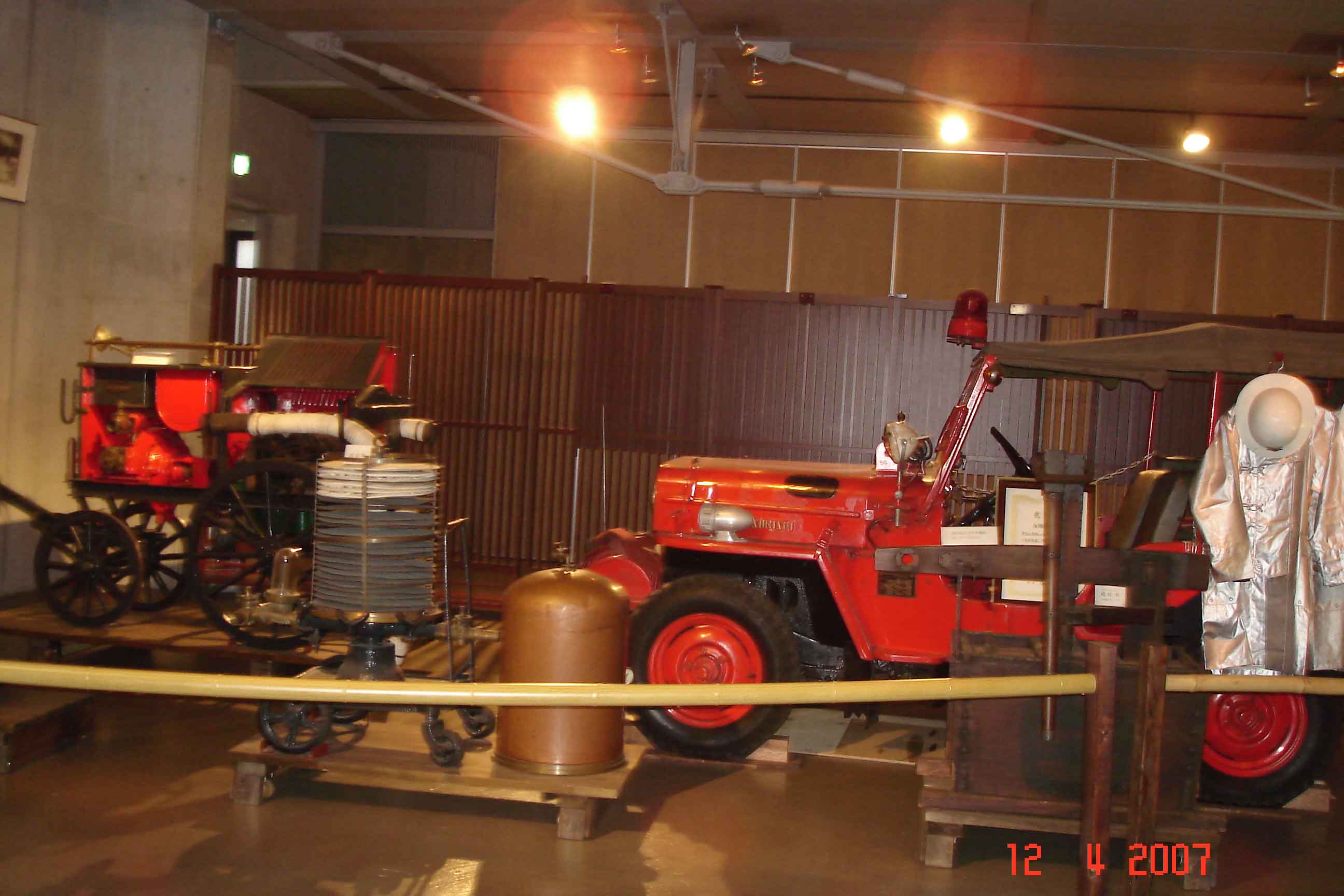 Old fire engines at the Hakutsuru Sake Brewery Museum