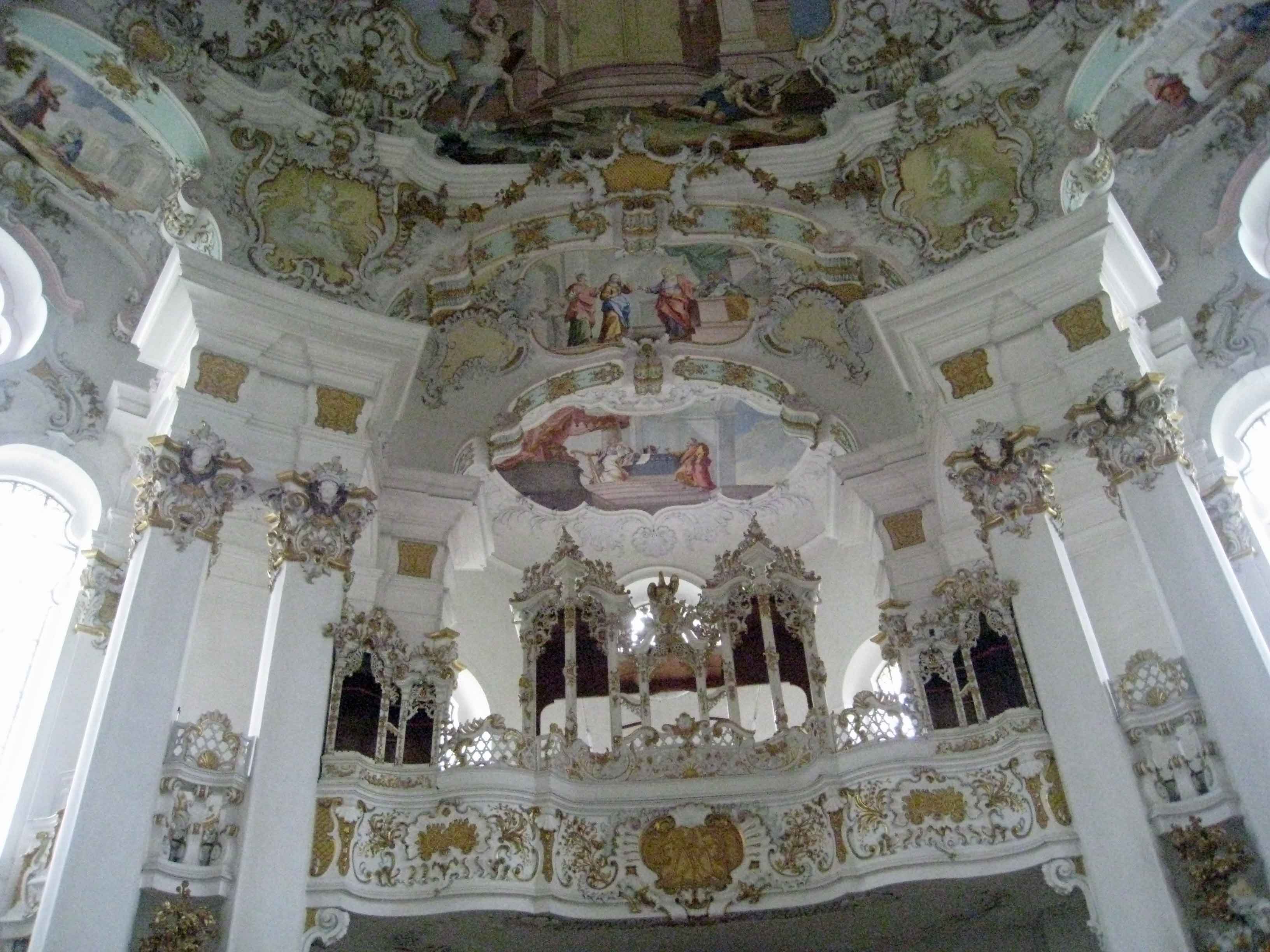 Wieskirche - Organ gallery has room for the organ,a choir and an orchestra