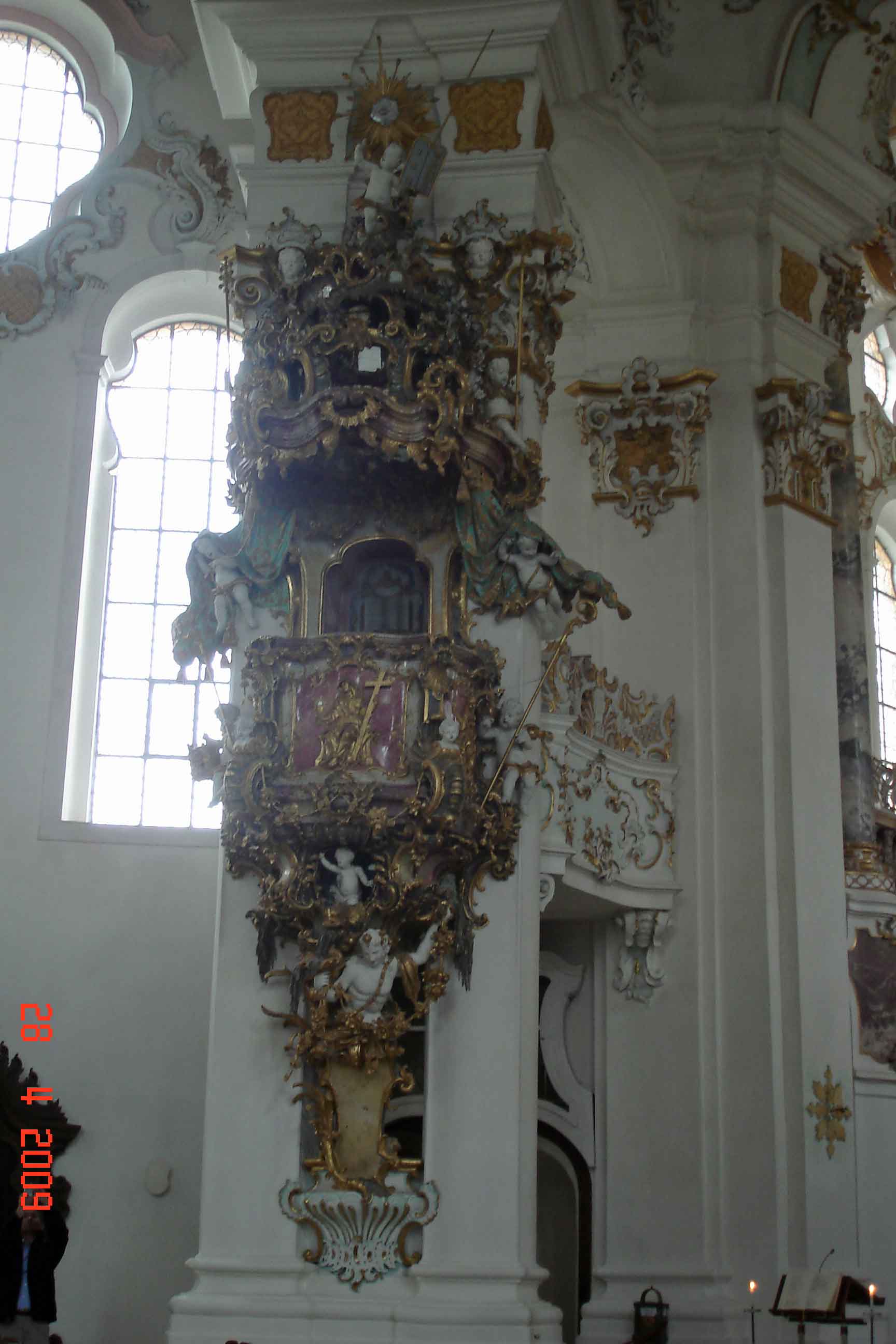 The Wies Church - The Pulpit crowned by the eye of God