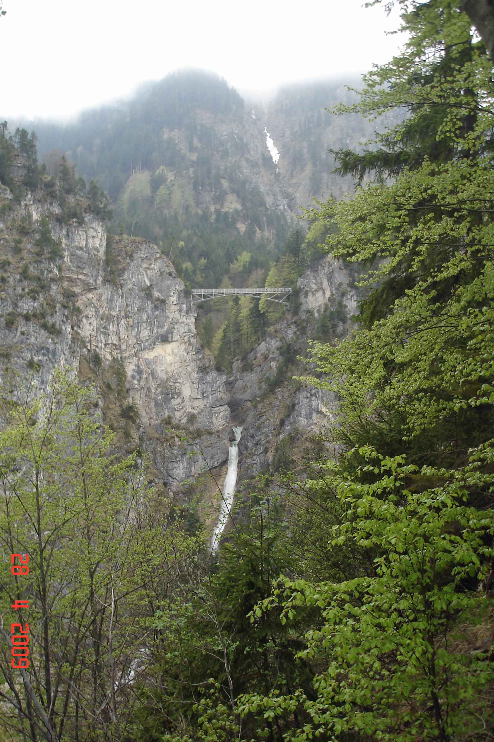 Poellat gorge, waterfall and Queens Mary's Bridge (The Marienbrucke) 