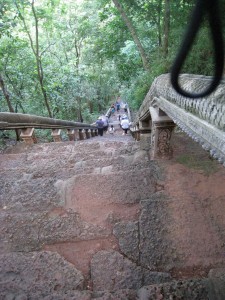 Wat Banan Naga Handrails Battambang Province