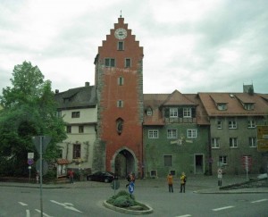 Gate-into-medieval-city-of-Meersburg - romantic road Germany