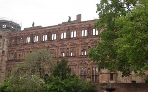 Renaissance style facade of the Ottheinrich building,Heidelberg Castle