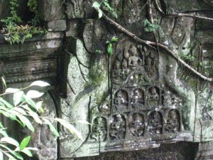 Carvings Hindu god Shiva - "Blue Ruins' Beng Mealea