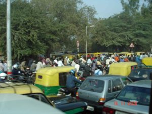 Traffic chaos New Delhi